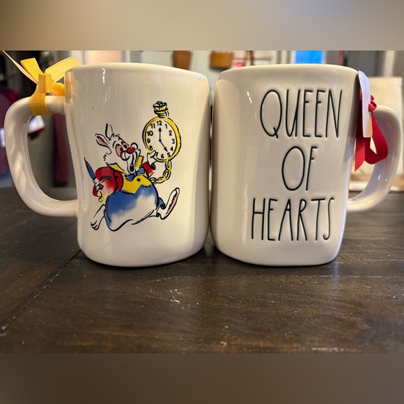 Rae Dunn Queen of Hearts and I'm Late Mug Set - White and Red - Picture 3 of 3